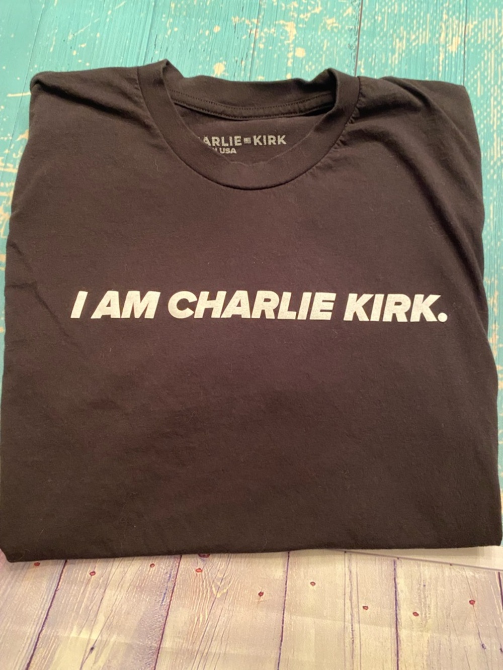 Charlie Kirk 'I AM CHARLIE KIRK.' Graphic Tee - Black & White